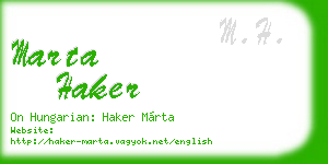 marta haker business card
